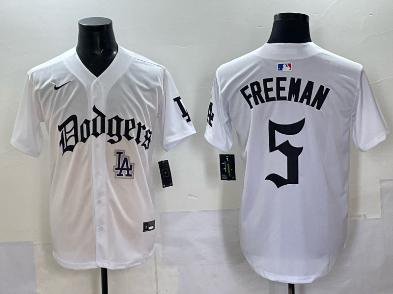 Men Los Angeles Dodgers 5 Freeman white Nike 2025 MLB jersey 009